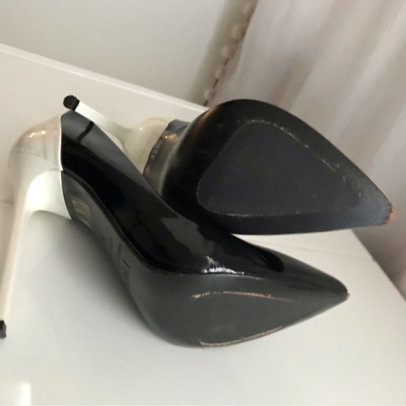 1969 Made in Italy Split Black/White Patent Leather Heels - Picture 9 of 9